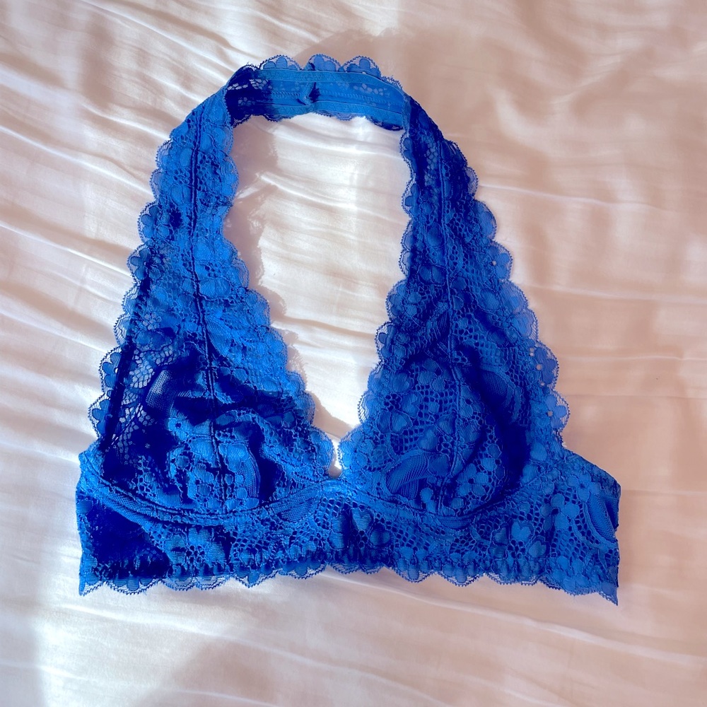 Blue Free People Halter Bralette